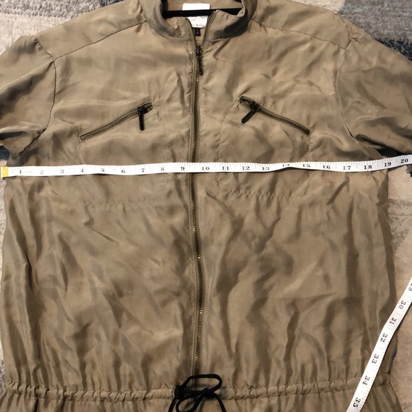 Nicole Miller 100% Silk Khaki/Tan Zipper Detailed Dress - Small - Picture 7 of 9